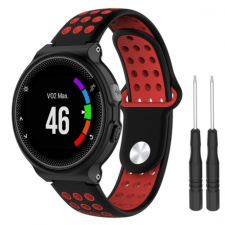 BSTRAP Garmin Forerunner 235 Silicone Sport szíj, Black/Red mobiltelefon kellék