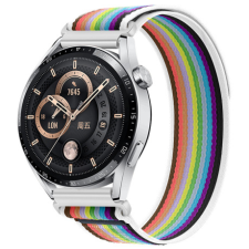 BSTRAP Velcro Nylon szíj Garmin Vivoactive 5, white rainbow okosóra kellék