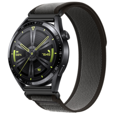 BSTRAP Velcro Nylon szíj Samsung Galaxy Watch 42mm, black gray okosóra kellék