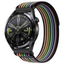 BSTRAP Velcro Nylon szíj Xiaomi Watch S1 Active, black rainbow okosóra kellék