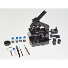 BTC Student-12 mono mikroszkóp, 4x, 10x és 40x objektívvel, 45 fokos betekintéssel, diafragmával, két okulárral és változtatható al mikroszkóp