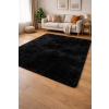 Budapest Carpet Den. Furlux fekete 60 x 110cm egyszínű extra puha shaggy szőnyeg