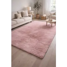 Budapest Carpet Den. Furlux rózsaszín 160 x 230cm egyszínű extra puha shaggy szőnyeg lakástextília
