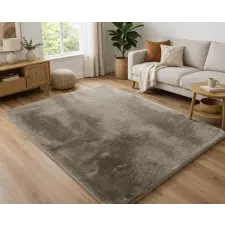 Budapest Carpet Den. Furlux taupe 160 x 230cm egyszínű extra puha shaggy szőnyeg lakástextília