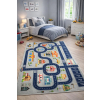 Budapest Carpet Den. Mile 5302-1 szürke 100 x 200cm autópályás gyerekszőnyeg
