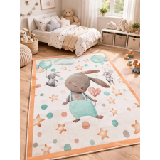 Budapest Carpet Den. Mile 5332-1 fehér 100 x 200cm nyuszis gyerekszőnyeg lakástextília