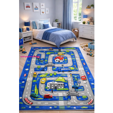Budapest Carpet Den. Mile kék 200 x 290cm autópályás gyerekszőnyeg lakástextília
