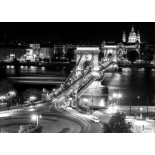  Budapest vászonkép keretre kifeszítve, éjszakai lánchíd látkép vászonkép, Budapest látkép vászon nyomat vakrámán 140x100 cm térkép