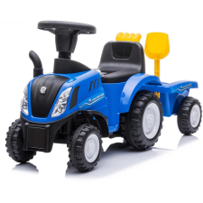 Buddy Toys New Holland T7 lábbal hajtós traktor pótkocsival kék lábbal hajtható járgány