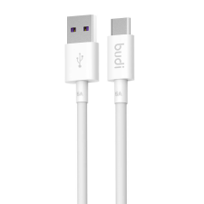 Budi 157 USB-A apa - USB-C apa 2.0 Adat és töltőkábel - Fehér (1m) (157) kábel és adapter