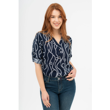 BUDMIL 3/4-es ujjú blúz Női L s.kék-fehér blúz