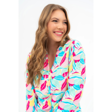 BUDMIL 3/4-es ujjú női blúz Női XL fehér-pasztell 20770069-002251-0599