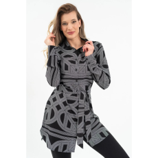 BUDMIL Blúz derekán övvel Női S fekete-fehér 20770078-002252-0299