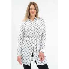 BUDMIL Blúz derekán övvel Női XL fehér-fekete 20770078-001252-0599