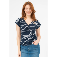 BUDMIL karcsúsított póló Női L s.kék-fehér