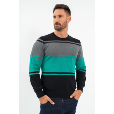 BUDMIL Kötött pulóver Férfi M fekete-zöld 20050831-002252-0399