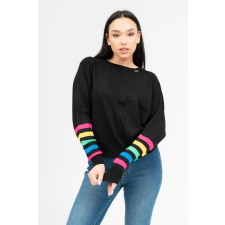 BUDMIL Kötött pulóver Női XXL fekete-multicolor női pulóver, kardigán