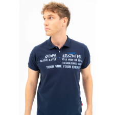 BUDMIL Modern fit galléros póló Férfi XL s.kék 20730265-002251-0599 férfi póló
