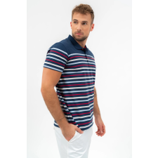 BUDMIL Modern fit galléros póló Férfi XL s.kék-fehér 20730267-002251-0599 férfi póló