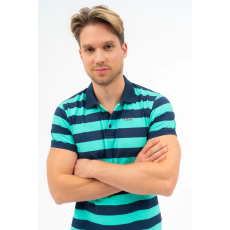 BUDMIL Modern fit galléros póló Férfi XL s.kék-zöld 20730268-002251-0599
