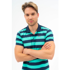 BUDMIL Modern fit galléros póló Férfi XXL s.kék-zöld 20730268-002251-0699 férfi póló