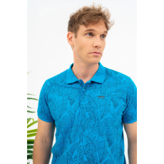BUDMIL Modern fit galléros póló Férfi XXL türkiz 20730269-002251-0699