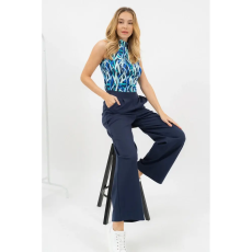 BUDMIL Női bő szárú hosszúnadrág rugalmas anyagból s.kék XL 20630153-002261-0599