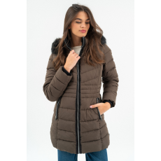 BUDMIL női téli kabát, HANNA25, Barna, XS