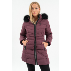 BUDMIL női téli kabát, HANNA25, Bordó, XL