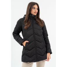 BUDMIL női téli kabát, HEATHER25, Fekete, 2XL