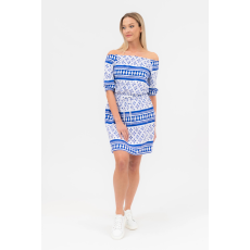 BUDMIL Nyári Ruha Női S fehér-kék