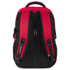 BUDMIL ovális iskolai hátizsák - 3 rekeszes  32 literes - piros iskolatáska