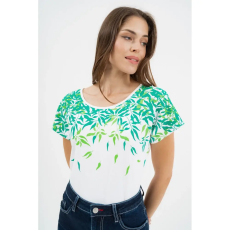 BUDMIL Póló Női M fehér-zöld 20570065-001261-0399