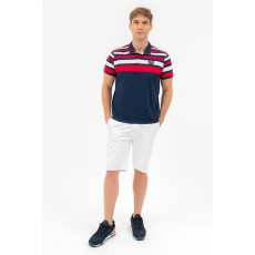 BUDMIL regular fit galléros póló Férfi L s.kék-fehér 20730266-001251-0499
