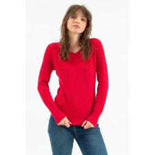 BUDMIL V-nyakú kötött pulóver Női M piros 20050819-005252-0399 női pulóver, kardigán