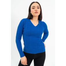BUDMIL V-nyakú kötött pulóver Női S kék 20050819-006252-0299