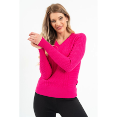 BUDMIL V-nyakú kötött pulóver Női XXL pink 20050819-004252-0699