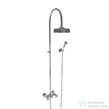 Bugnatese Lady zuhanyrendszer 20 cm-es esőztetővel,zuhanyszettel,króm/arany 903CCRDO csaptelep