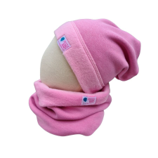  Bundás téli sapka, világos-pink inv babasapka, sál