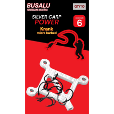 BUSALU Silver Carp Power busázó horog 6-os méret 10 db horog