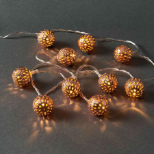 Butlers ORIENTAL LIGHTS égősor fém gömbökkel USB kábellel, rozéarany 10 égővel karácsonyfa izzósor