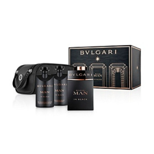 Bvlgari Man In Black, Edp 100ml + 75ml balsam po holení + 75ml Tusfürdő + Kozmetikai Táska kozmetikai ajándékcsomag