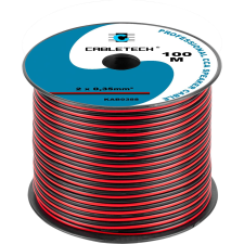 Cabletech CCA Hangszóró Kábel 0.35mm Fekete/Piros (KAB0388) kábel és adapter