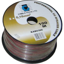 Cabletech Hangszóró Kábel 1.0mm Fekete (KAB0314) kábel és adapter
