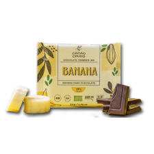 Cacao Crudo Raw Étcsokoládé banánnal, BIO, 30 g  *IT-BIO-006 tanúsítvány csokoládé és édesség