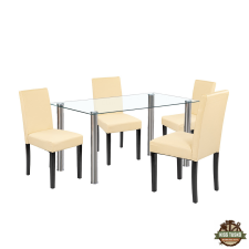  Cadiz 4+1 étkező garnitúra fehér-bézs bútor