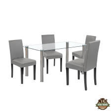  Cadiz 4+1 étkező garnitúra fehér-szürke bútor