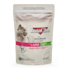 CAGATAY BONACIBO POUCH - WET ADULT CAT FOOD - STERILISED - LAMB 85g macskaeledel