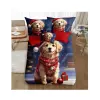 Cairuo Karácsonyi Golden Retriever Kutyás Cipzáros Ágyneműhuzat Szett - 3 Részes