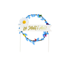 Cake Topper torta fehér virágkoszorú party kellék